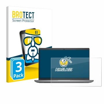 Front side of a product packaging with the brand logo BROTECT. Next to it is the device Dell Latitude 5450 Laptop 14