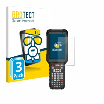 Front side of a product packaging with the brand logo BROTECT. Next to it is the device Honeywell CK67 shown with the correspo