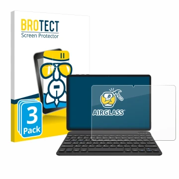 Front side of a product packaging with the brand logo BROTECT. Next to it is the device BESTTAB A20 shown with the correspondi