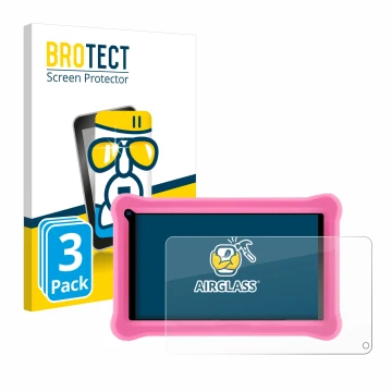 Front side of a product packaging with the brand logo BROTECT. Next to it is the device Sumtab K708 7.1