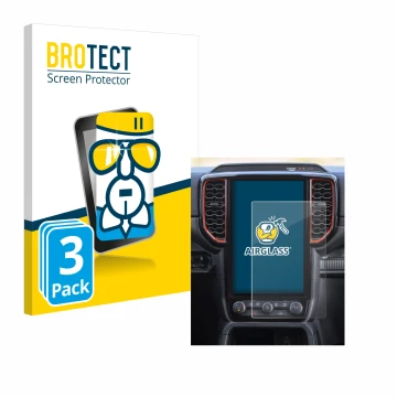 Front side of a product packaging with the brand logo BROTECT. Next to it is the device Ford Ranger XLT (2024) shown with the 