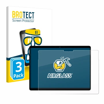 Front side of a product packaging with the brand logo BROTECT. Next to it is the device Chuwi Hi10 Max shown with the correspo