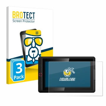 Front side of a product packaging with the brand logo BROTECT. Next to it is the device XP-Pen Artist 15.6 Pro V2 shown with t