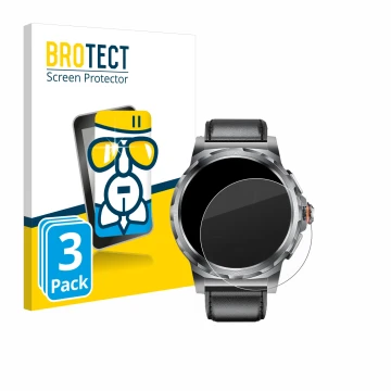 Front side of a product packaging with the brand logo BROTECT. Next to it is the device LIGE SML6-R-E 1.43