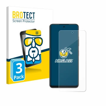 Front side of a product packaging with the brand logo BROTECT. Next to it is the device Nubia Focus 5G shown with the correspo