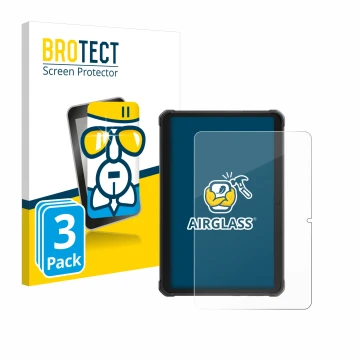 Front side of a product packaging with the brand logo BROTECT. Next to it is the device Hotwav R8 shown with the corresponding