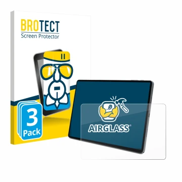 Front side of a product packaging with the brand logo BROTECT. Next to it is the device Terra Pad 1007 10.95