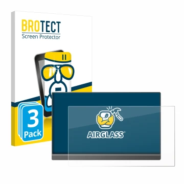 Front side of a product packaging with the brand logo BROTECT. Next to it is the device Arzopa Z1FC 16.1