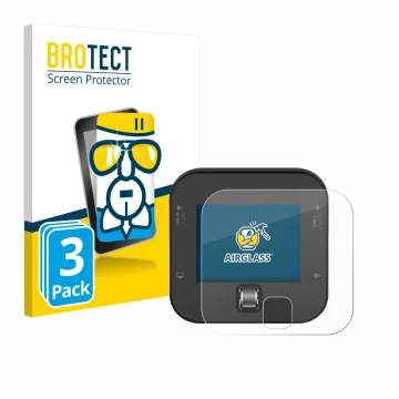 Front side of a product packaging with the brand logo BROTECT. Next to it is the device ISDT Q6 Retro shown with the correspon
