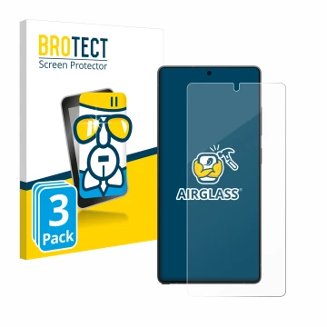 Front side of a product packaging with the brand logo BROTECT. Next to it is the device Samsung Galaxy S25 Ultra shown with th