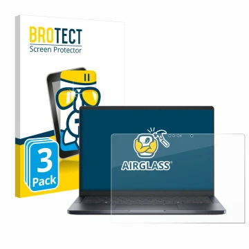 Front side of a product packaging with the brand logo BROTECT. Next to it is the device Dell Pro 14 Premium PA14250 Touch show