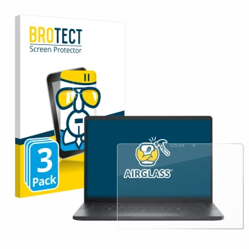 Front side of a product packaging with the brand logo BROTECT. Next to it is the device Dell Pro 13 Premium shown with the cor