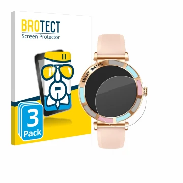 Front side of a product packaging with the brand logo BROTECT. Next to it is the device Braidol Smartwatch 1.27