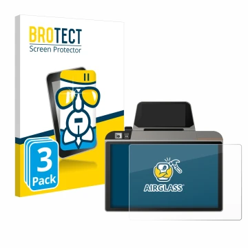 Front side of a product packaging with the brand logo BROTECT. Next to it is the device Sunmi D3 Mini shown with the correspon
