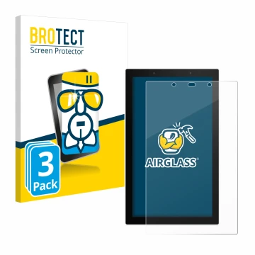 Front side of a product packaging with the brand logo BROTECT. Next to it is the device SONOFF NSPanel Pro 120 shown with the 