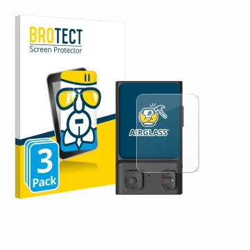 Front side of a product packaging with the brand logo BROTECT. Next to it is the device Hoverair Beacon shown with the corresp