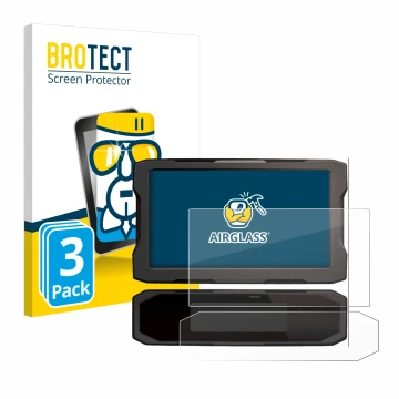 Front side of a product packaging with the brand logo BROTECT. Next to it is the device Honda NT 1100 2021 shown with the corr