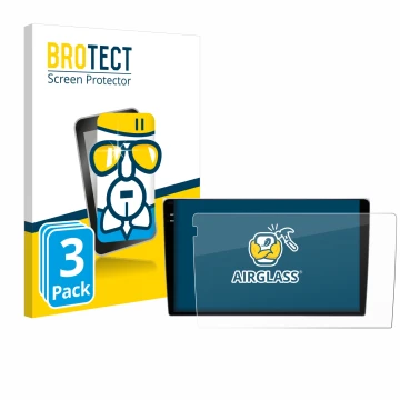 Front side of a product packaging with the brand logo BROTECT. Next to it is the device Teyes CC3 9