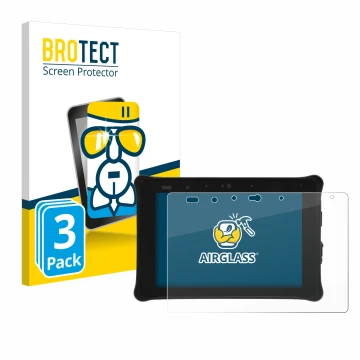 Front side of a product packaging with the brand logo BROTECT. Next to it is the device Leica iCON CC180 shown with the corres