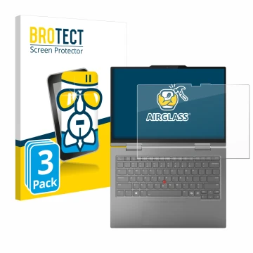 Front side of a product packaging with the brand logo BROTECT. Next to it is the device Lenovo ThinkPad X1 2-in-1 Gen 10 14