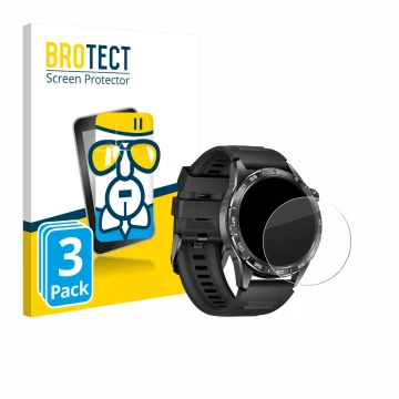 Front side of a product packaging with the brand logo BROTECT. Next to it is the device LIGE SML3-A 1.43