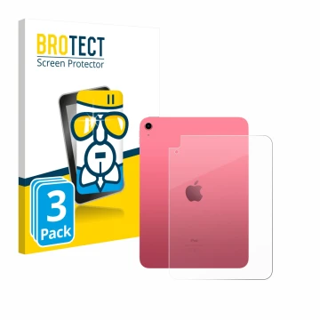 Front side of a product packaging with the brand logo BROTECT. Next to it is the device Apple iPad A16 11