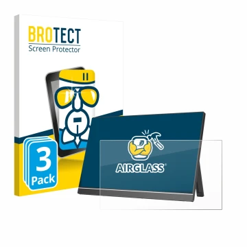 Front side of a product packaging with the brand logo BROTECT. Next to it is the device Arzopa Z1RC 16