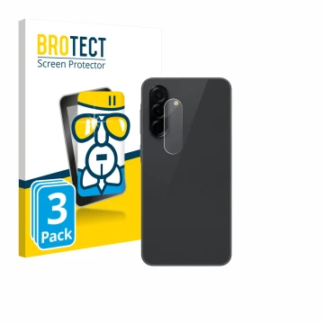 Front side of a product packaging with the brand logo BROTECT. Next to it is the device Samsung Galaxy A36 5G (ONLY Camera Len