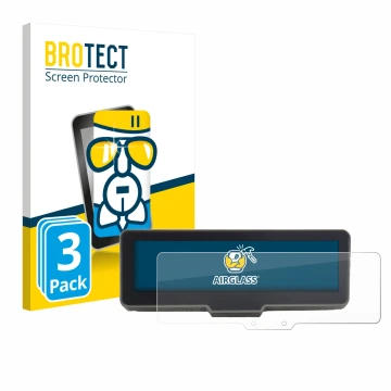 Front side of a product packaging with the brand logo BROTECT. Next to it is the device KTM 990 Duke R 2025 shown with the cor