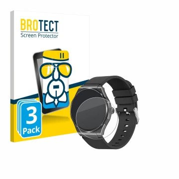 Front side of a product packaging with the brand logo BROTECT. Next to it is the device Knauermann Pro 3 2024 (round) shown wi
