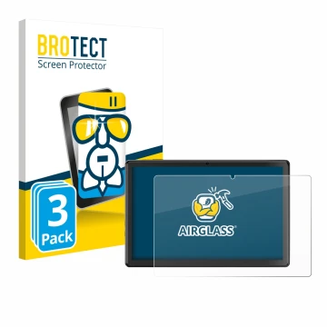 Front side of a product packaging with the brand logo BROTECT. Next to it is the device SGIN T10 Pro 10.1