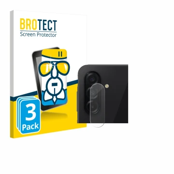 Front side of a product packaging with the brand logo BROTECT. Next to it is the device Samsung Galaxy A26 5G Enterprise Editi