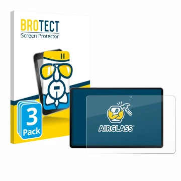 Front side of a product packaging with the brand logo BROTECT. Next to it is the device Samsung Galaxy Tab S10 FE+ WiFi shown 