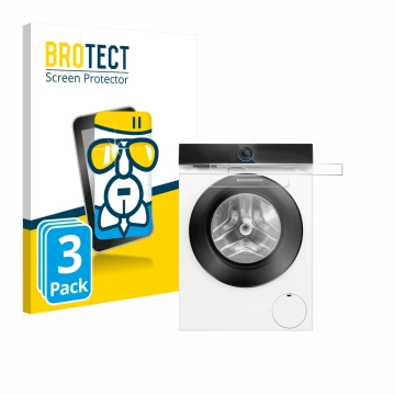 Front side of a product packaging with the brand logo BROTECT. Next to it is the device Siemens WG56B2041 IQ700 Touchdisplay s