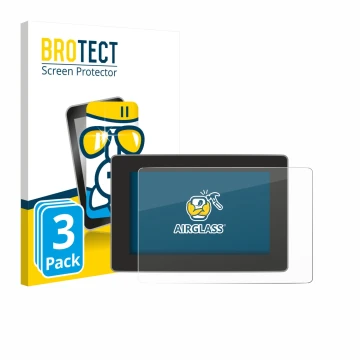 Front side of a product packaging with the brand logo BROTECT. Next to it is the device Tesla Model Y Juniper 2025 shown with 