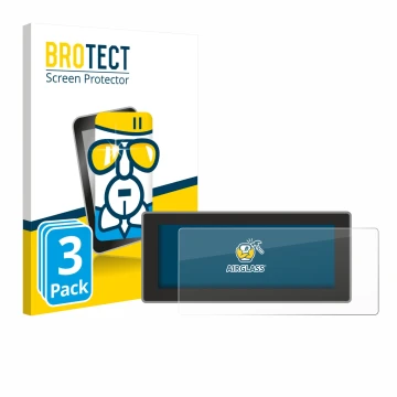 Front side of a product packaging with the brand logo BROTECT. Next to it is the device Hyundai Inster Xclass (2025) shown wit