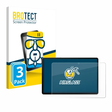 Front side of a product packaging with the brand logo BROTECT. Next to it is the device Samsung Galaxy Tab S10 FE 5G shown wit