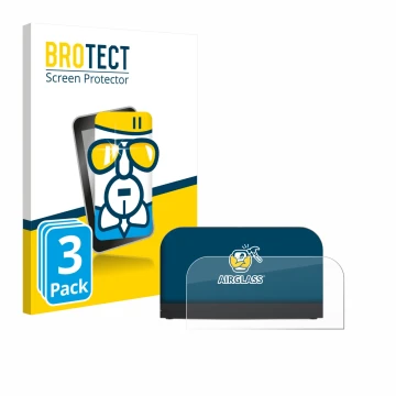 Front side of a product packaging with the brand logo BROTECT. Next to it is the device Nintendo Switch 2 Station shown with t