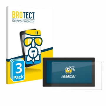 Front side of a product packaging with the brand logo BROTECT. Next to it is the device Cupra Tavascan 15