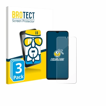 Front side of a product packaging with the brand logo BROTECT. Next to it is the device ZTE Nubia Neo shown with the correspon