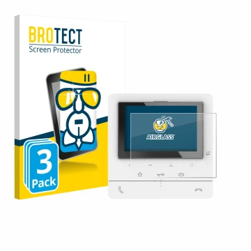 Front side of a product packaging with the brand logo BROTECT. Next to it is the device Biticino 344672 shown with the corresp