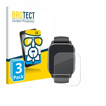 Front side of a product packaging with the brand logo BROTECT. Next to it is the device Poounur T80 1.95