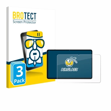 Front side of a product packaging with the brand logo BROTECT. Next to it is the device Nubia Pad Pro shown with the correspon