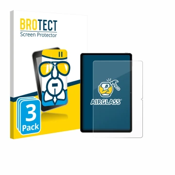 Front side of a product packaging with the brand logo BROTECT. Next to it is the device Xiaomi Redmi Pad SE 11 shown with the 