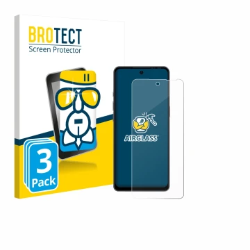 Front side of a product packaging with the brand logo BROTECT. Next to it is the device Ulefone Note 18 Pro shown with the cor