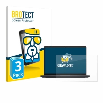 Front side of a product packaging with the brand logo BROTECT. Next to it is the device Dell Pro Max 16 shown with the corresp