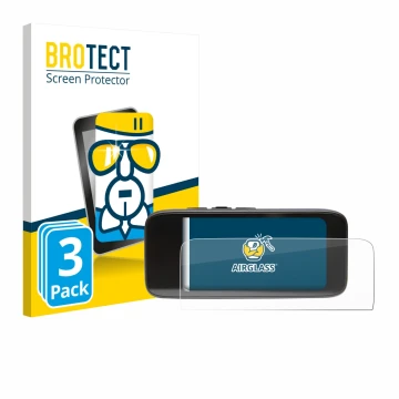 Front side of a product packaging with the brand logo BROTECT. Next to it is the device Peterson StroboClip HD shown with the 