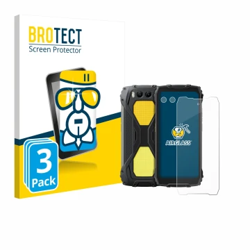 Front side of a product packaging with the brand logo BROTECT. Next to it is the device Blackview BV7300 (Front+Camera) shown 