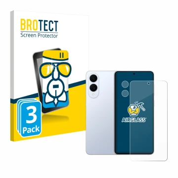 Front side of a product packaging with the brand logo BROTECT. Next to it is the device Samsung Galaxy S25 Edge (Front+Camera)