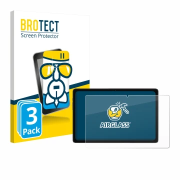 Front side of a product packaging with the brand logo BROTECT. Next to it is the device ZTE Blade X10 II shown with the corres